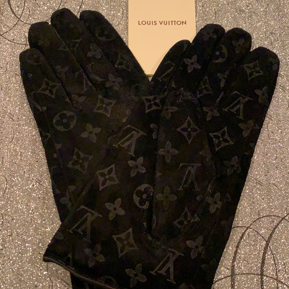 Louis Vuitton Black Suede Gloves COPY